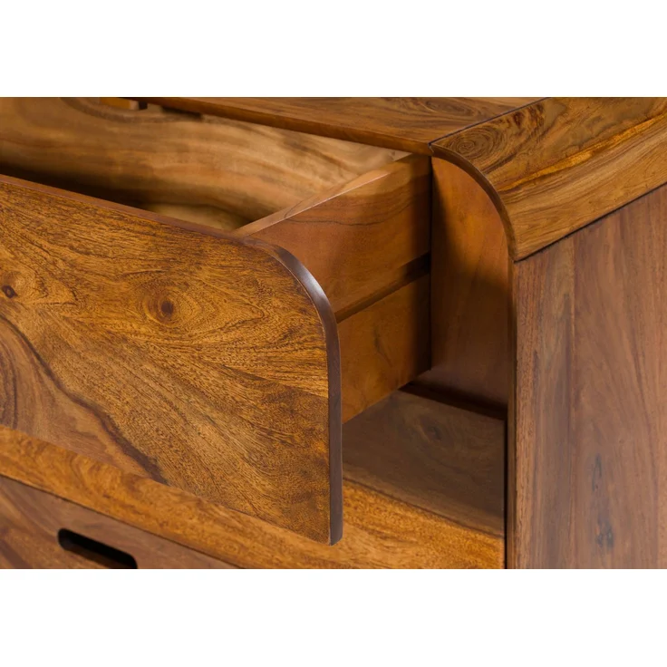 Kommode Sheesham 90 x 40 x 75 hellbraun lackiert MAILAND #103 – Bild 2