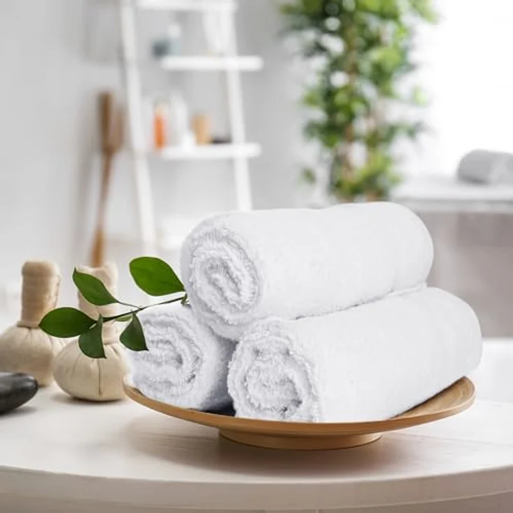 Utopia Towels Gästetücher, 30 x 50 cm, Weiß, 10er-Pack | mit Aufhängeschlaufe, 100 % Baumwolle, Handtücher, weiches und saugfähiges Gästetuch-Set, schnell trocknende Waschlappen – Bild 5