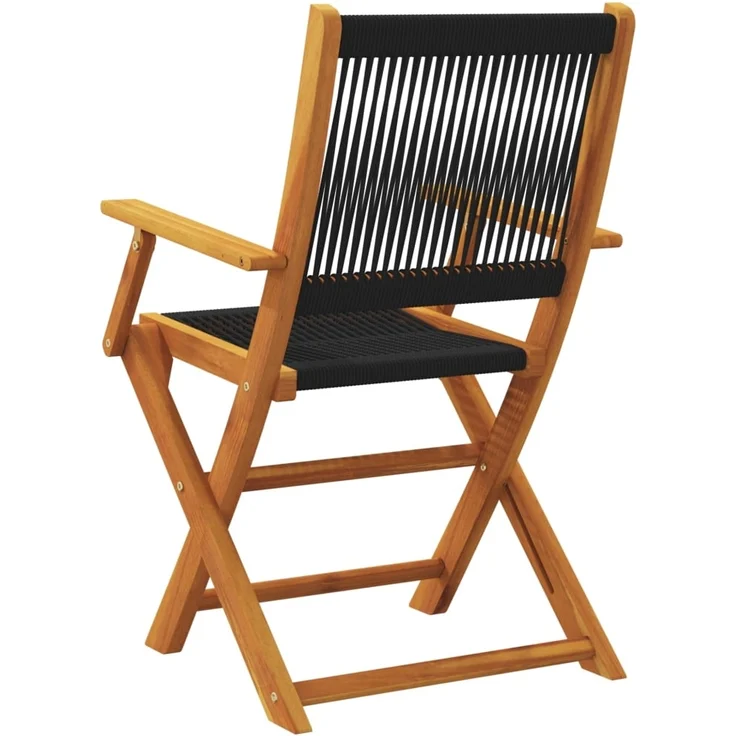 vidaXL Gartenstühle 6 Stk. Klappbar Schwarz Massivholz Akazie 3214566 – Bild 5