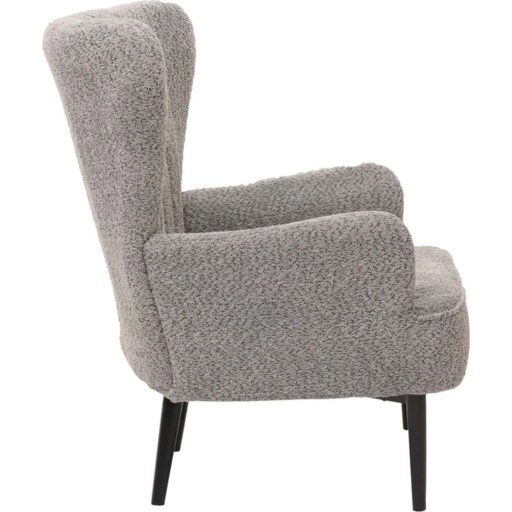 Lounge-Sessel HWC-K37, Cocktail-/Ohrensessel Polsterstuhl Retro Vintage Stoff Chenille (500g/m²) ~ grau – Bild 5