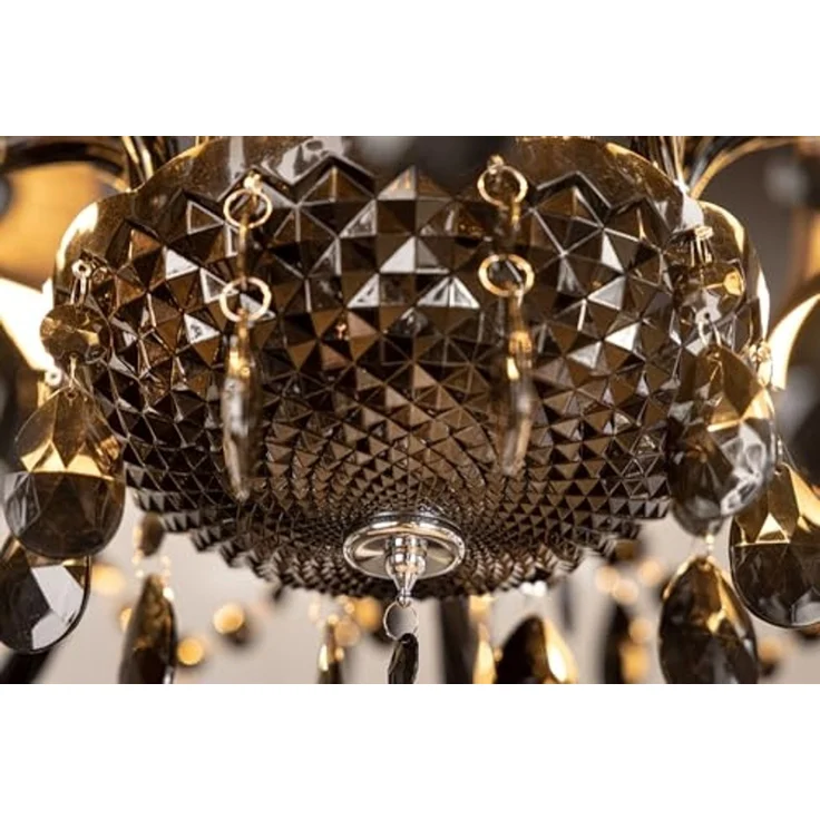 riess-ambiente Kronleuchter BLACK CRYSTAL XL 80cm schwarz · Hängeleuchte mit Kristall-Design, keine besonderen Funktionen, ohne Leuchtmittel, 15-armiger Lüster · Acrylglas · Wohnzimmer · mit Schirmen · Barock – Bild 4