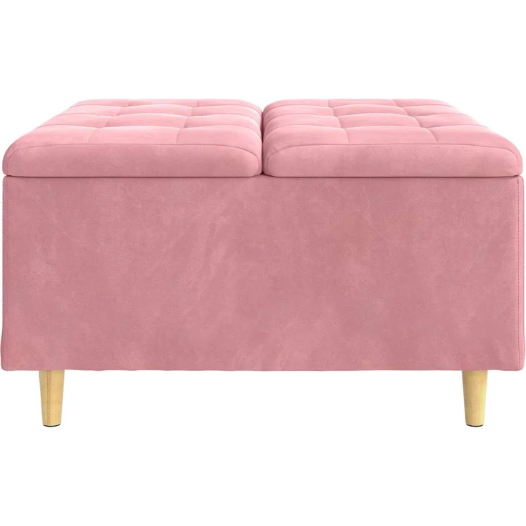 vidaXL Ottoman mit Stauraum Rosa 80 x 80 x 45 cm Samt 876843 – Bild 5