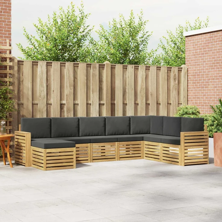 vidaXL Outdoor-Sofagarnitur 8 stk. 8-Sitzer Weiß und Anthrazit 3392322 – Bild 1