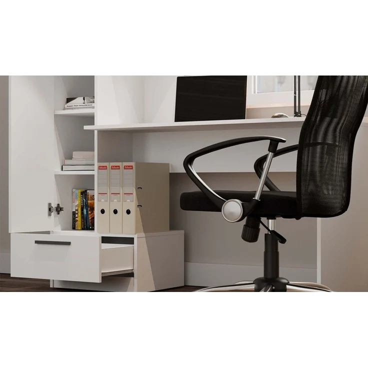 ibonto Regal-Schreibtisch Schreibtisch mit Bücherregal, Schublade und Stauraum, 2-in-1-Kombination – Bild 4