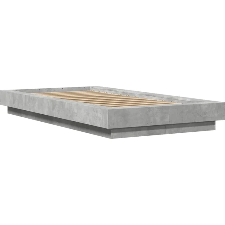 vidaXL Bettgestell Betongrau 90x190 cm Holzwerkstoff 3281241 – Bild 3