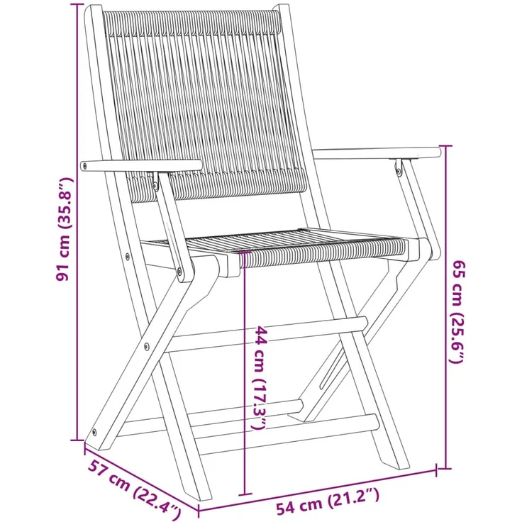 vidaXL Gartenstühle 4 Stk. Klappbar Grau Massivholz Akazie 3214568 – Bild 9