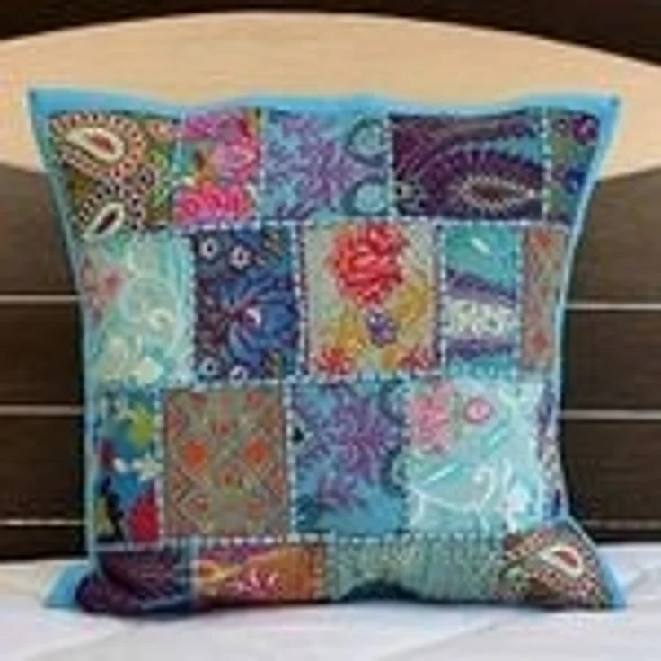 Indisches Patchwork Kissen Mar Rot – Bild 4
