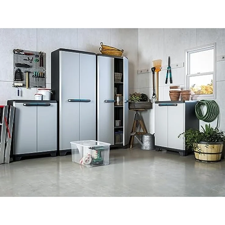 Ondis24 Kunststoffschrank Haushaltschrank Royal Multifunktionsschrank abschließbar mit Füßen 68 x 39 x 173 (H) cm, schnell aufgebaut, bewährtes Modell (173 cm, 1) – Bild 2