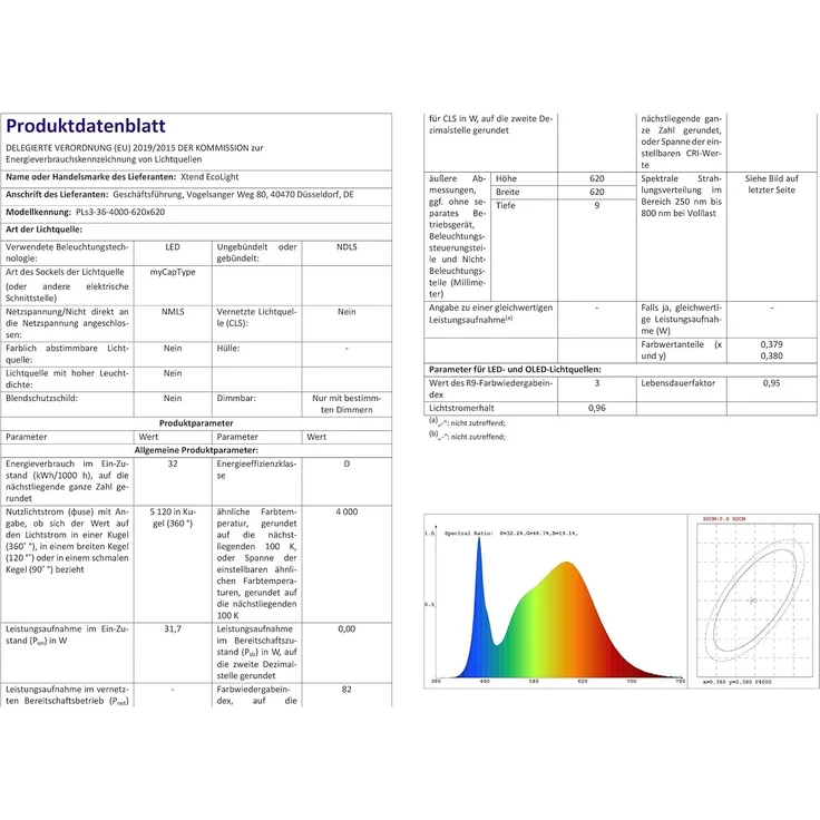 5x LED Panel 62x62 Neutralweiß 4000K 36W 4320lm Slim Alu PLs3.0 – Bild 9