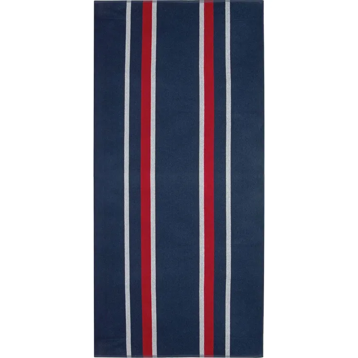 ZOLLNER Badetuch XXL, 100% Baumwolle, 100x200 cm, blau-rot-weiß gestreift