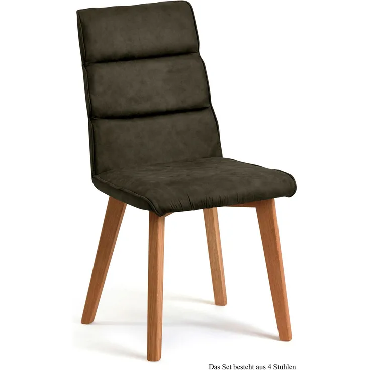 Esszimmerstuhl (4er-Set) Darell 47x92x60 Eiche geölt/Khaki