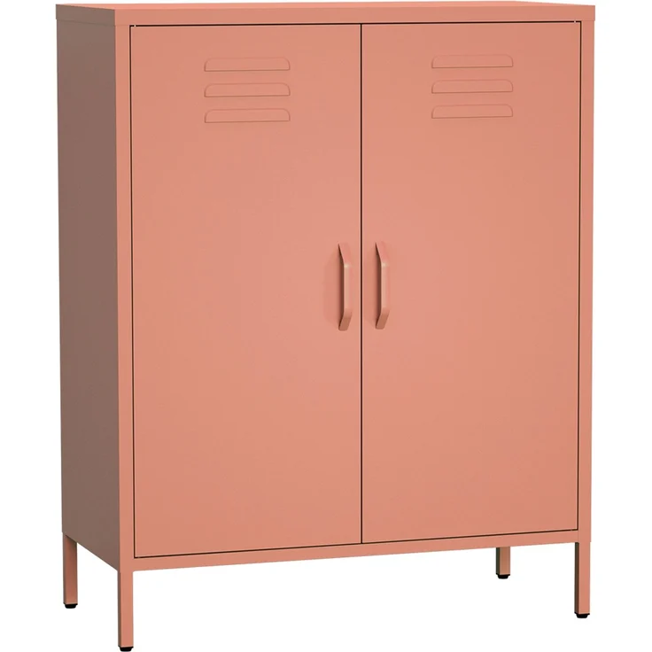 skølm 'Atria' Metallkommode, terrakotta, 100x38x80 cm, Metallschrank mit 3 Fächern – Bild 2