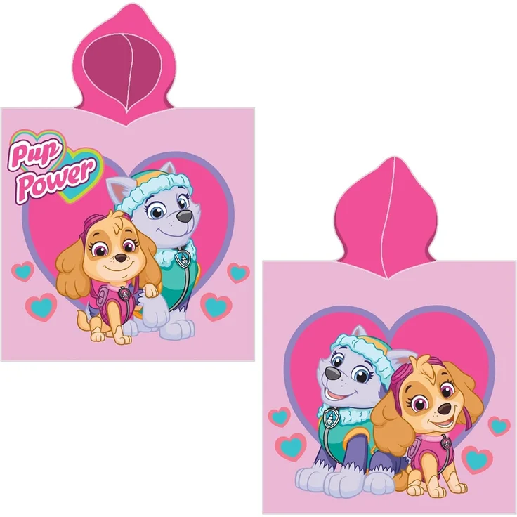 BERONAGE Kapuzenhandtuch Paw Patrol Kinder Kapuzen Bade-Poncho Girl's Rosa 60x120 cm Poncho, 100% Baumwolle (1-St), Frottee in Velours-Qualität – Bild 1