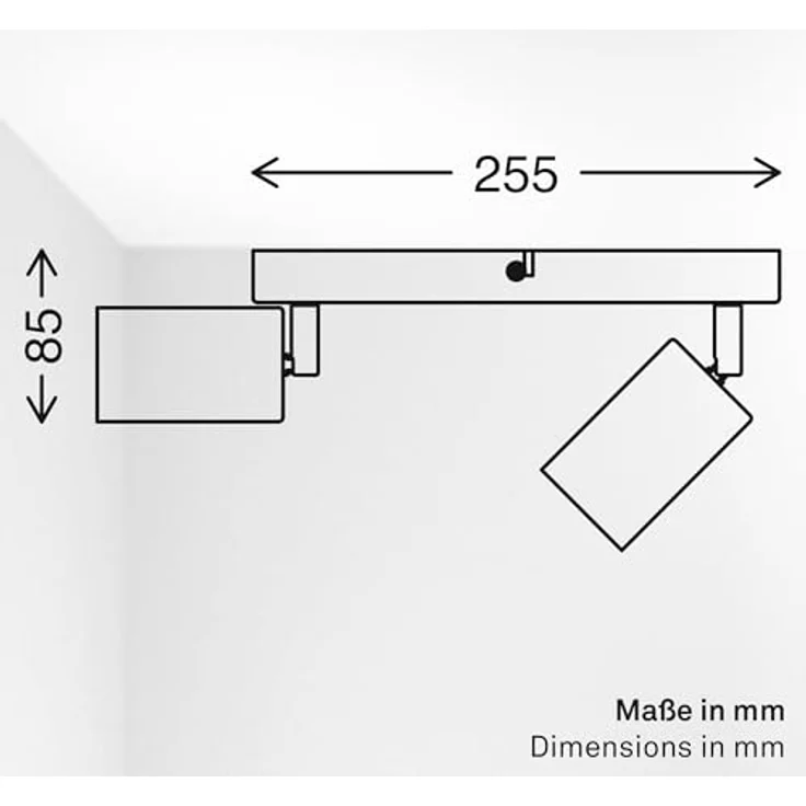 BRILONER - Deckenlampe schwenkbar, GU10 Fassung, max. 9 W, Deckenleuchte, Lampe, Wohnzimmerlampe, Schlafzimmerlampe, Küchenlampe, Deckenstrahler, Deckenbeleuchtung, Flurlampe, 25,5 cm, Beige – Bild 9