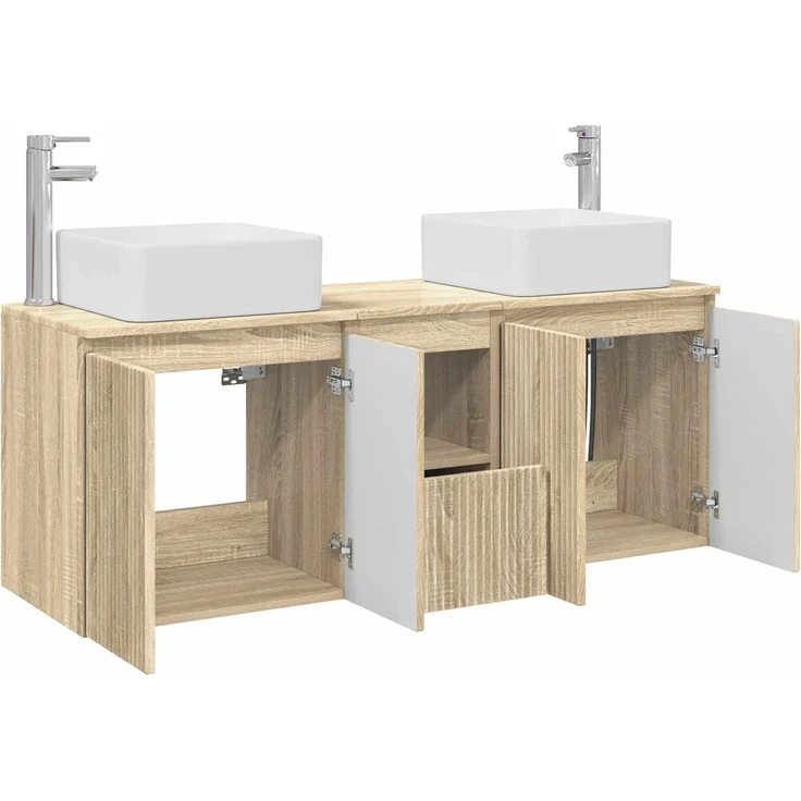 vidaXL Badezimmerschrank-Set 3 stk. Sonoma-Eiche 135 x 35 x 80 cm 3405659 – Bild 4