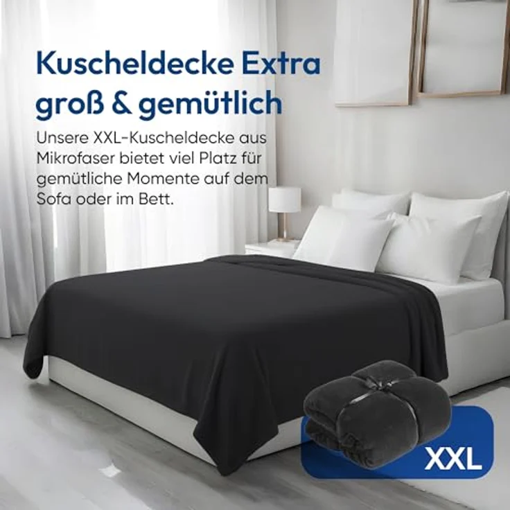Wohndecke FELUNA Coral Fleece Kuscheldecke XXL – Superweicher Cashmere-Touch, Feluna, Tagesdecke Kaschmir-Touch 220 x 200 cm – Bild 5