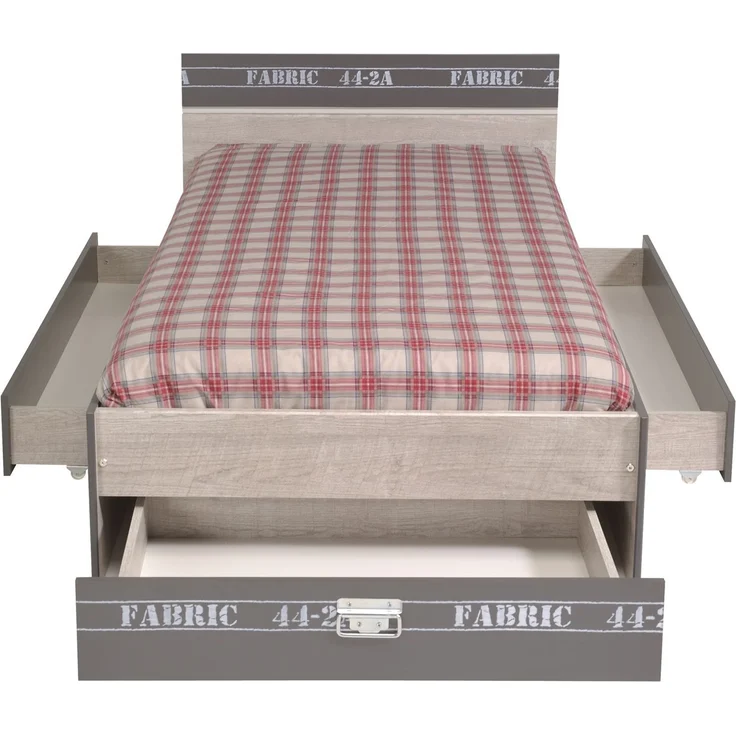 Kinderzimmer Set Parisot Fabric 4-tlg. Holzdekor Esche/Grau/Print – Bild 4
