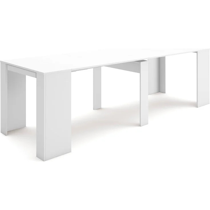 Skraut Home | Ausziehbarertisch | Multifunktionaler ausziehbarer | 260 | Für 12 Gäste | Esszimmertische | Moderner Stil | Weiß