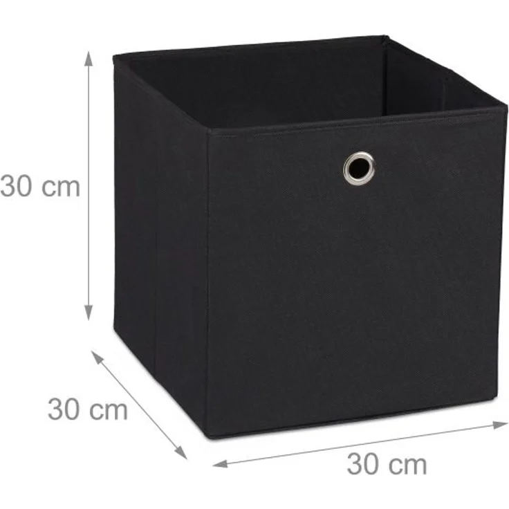 Relaxdays 4 x Aufbewahrungsbox Stoff schwarz – Bild 4