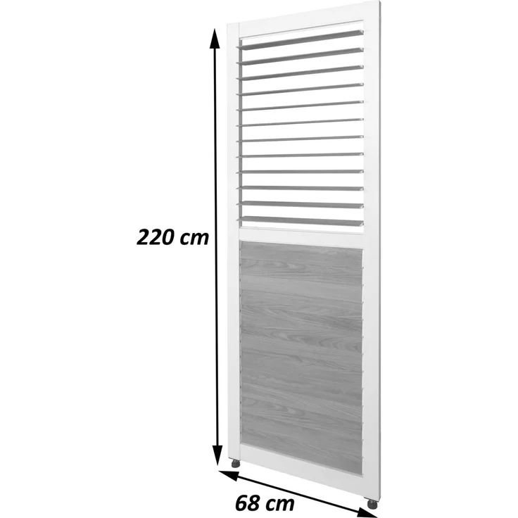 Lamellenwand für Pergola HWC-P65, Lamellenpaneel Modul Paneel Seitenwand, Aluminium 220x68cm Holzoptik ~ anthrazit – Bild 3