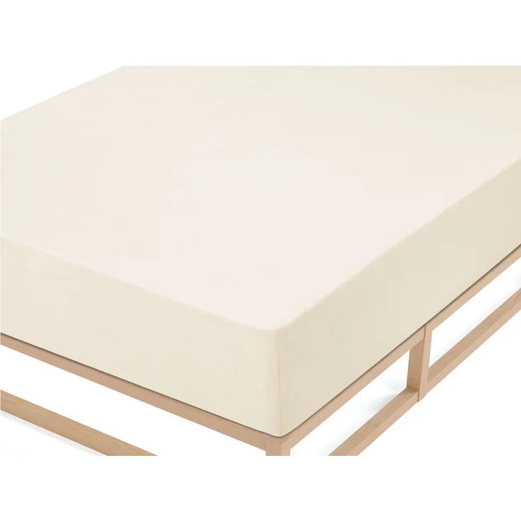 biberna Frottee-Stretch-Spannbetttuch 0012344, natur, 1x 180x200 cm - 200x200 cm – Bild 1