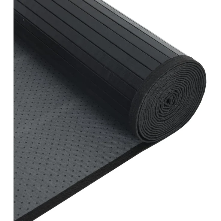 vidaXL Teppich Rechteckig Schwarz 70x100 cm Bambus 376864 – Bild 4