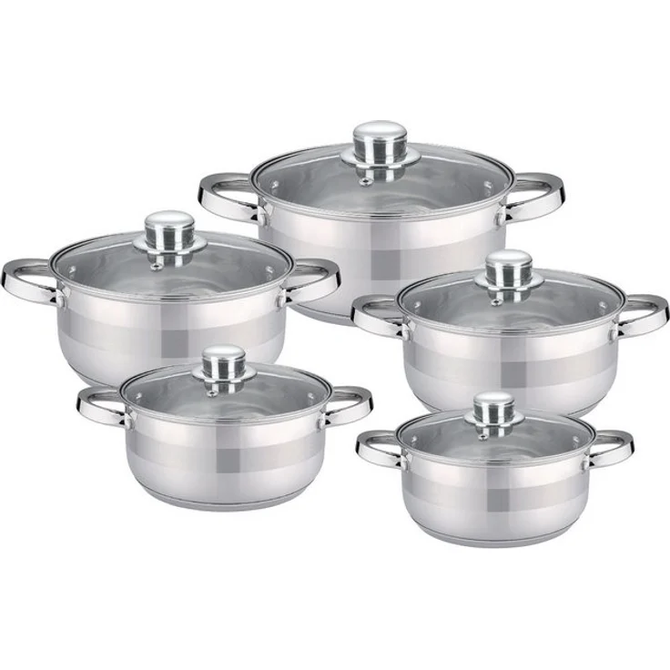 Cheffinger Kochtopf Set Topfset Glasdeckel 10-tlg Induktion Edelstahl CF-SP09 – Bild 4