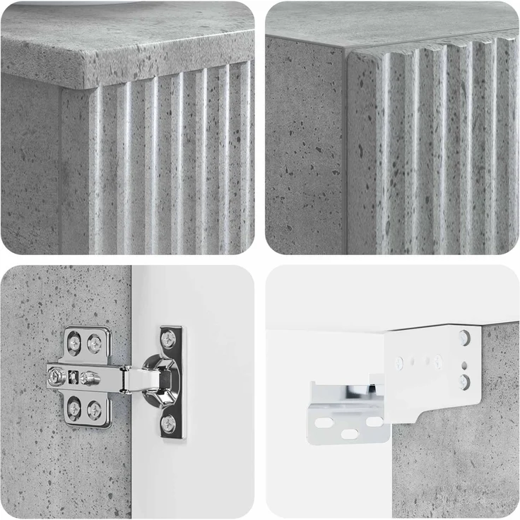 vidaXL Badezimmerschrank-Set 2 stk. Betongrau 33 x 34,5 x 100 cm 3406126 – Bild 6