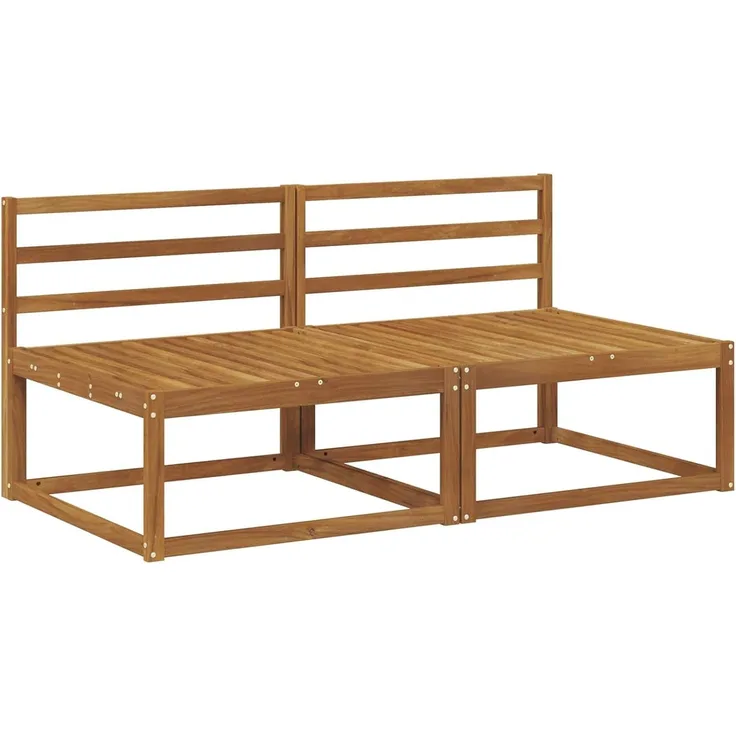 vidaXL 2 Stück Outdoor Mittelsofa Massivholz Akazie Natur 900536