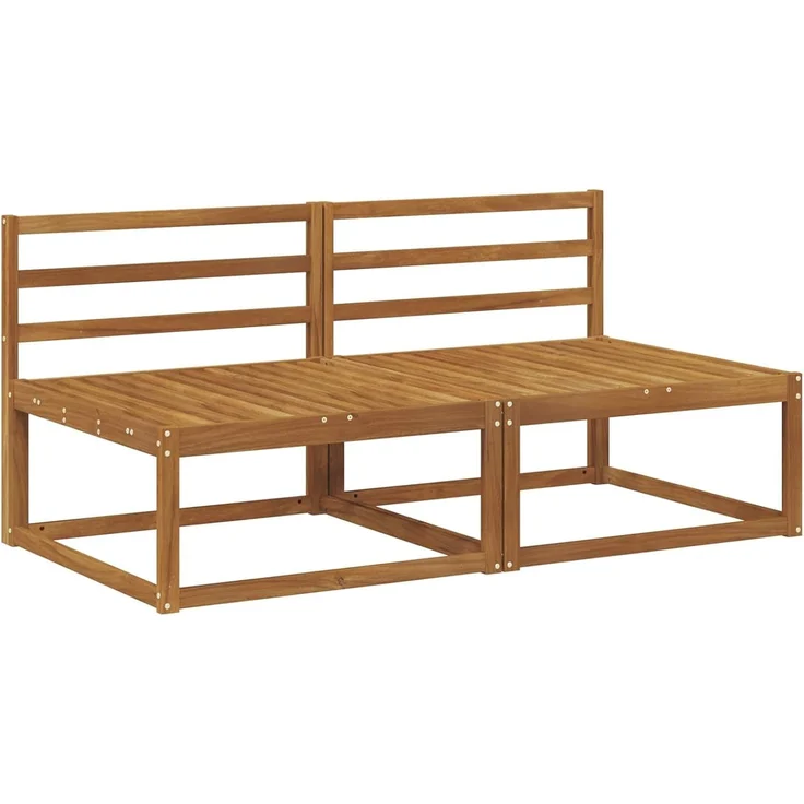 vidaXL 2 Stück Outdoor Mittelsofa Massivholz Akazie Natur 900536 – Bild 1
