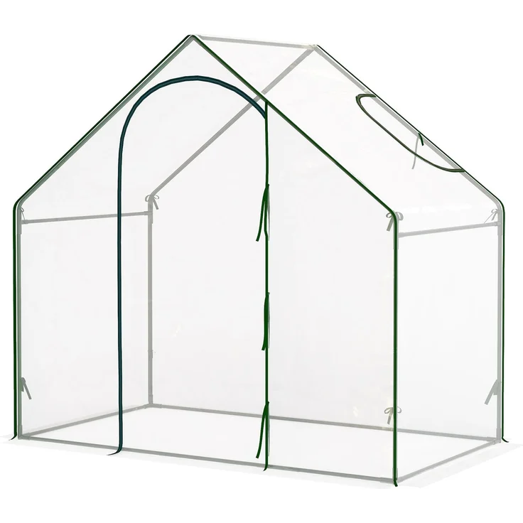 MELAYR, Foliengewächshaus, begehbar, Dachfenster, aufrollbare Tür, 180 x 100 x 168 cm, Transparent – Bild 2