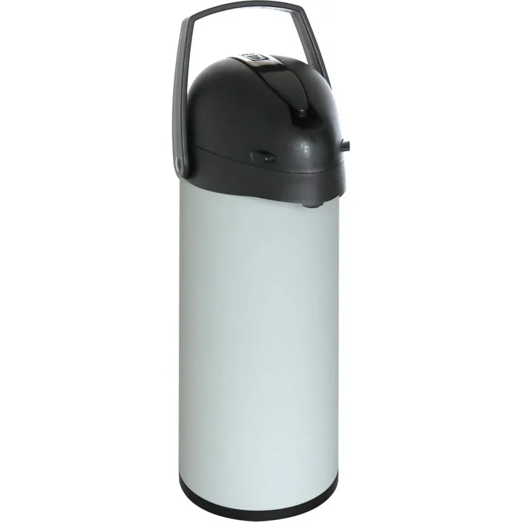 dobman Thermo Pumpkanne 1,9L Kaffeekanne Warmhaltekanne Glas Pearl Matt