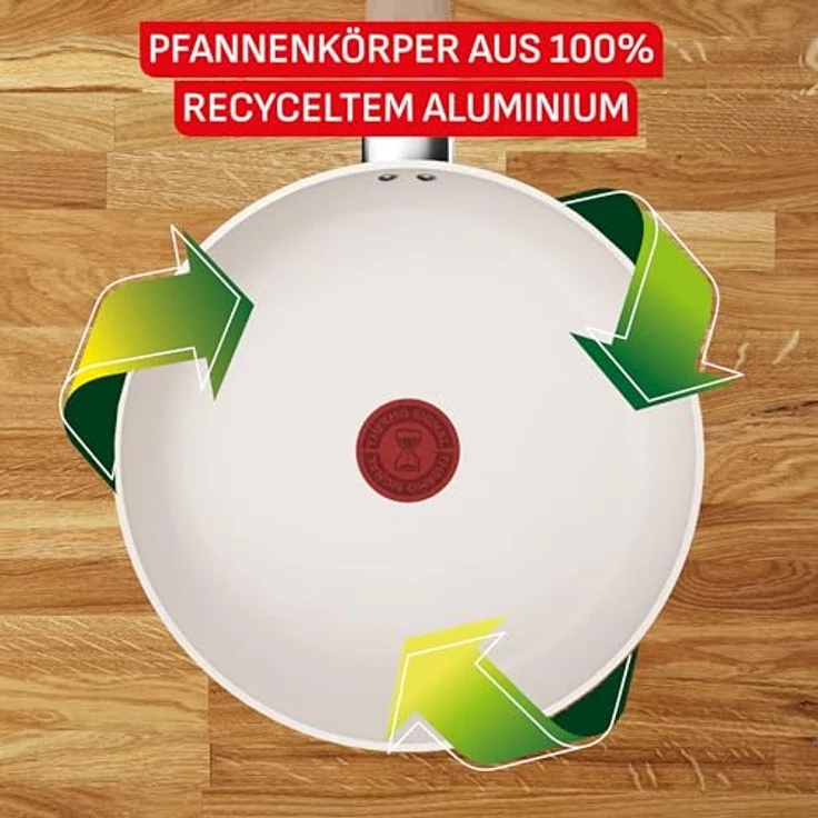 Tefal CERA BRIGHT ON Topf-Set, 7tlg. Keramikset aus 100% recyceltem Aluminium, Antihaftbeschichtung und Thermo-Fusion Boden – Bild 3