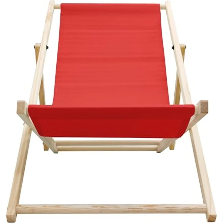ECD Germany 5x Klappbarer Liegestuhl aus Holz, Rot, bis 120kg, 3-fache Liegehöhen, wetterfest – Bild 5