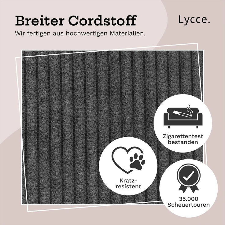 Lycce faltbare Aufbewahrungsbox, 4er Set - Cord, passend für Kallax Regal, abnehmbarer Bezug, robust, formstabil Grau 31x33x33cm – Bild 5