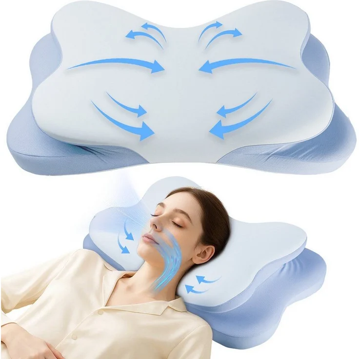 Esun Kopfkissen Nackenkissen Memory Foam Kissen, Ergonomisches Nackenschmerzen Pillow, Füllung: Kissenbezug besteht aus 18% Elasthan und 82% Nylon, Seitenschlafer, Bauchschlafer, Rückenschlafer, Kissen vom OEKO-TEX® und CertiPUR Getestet, für Seiten Rü... – Bild 5