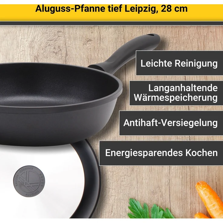 KARL KRÜGER Schmorpfanne Leipzig Ø28cm Aluguss – Bild 2