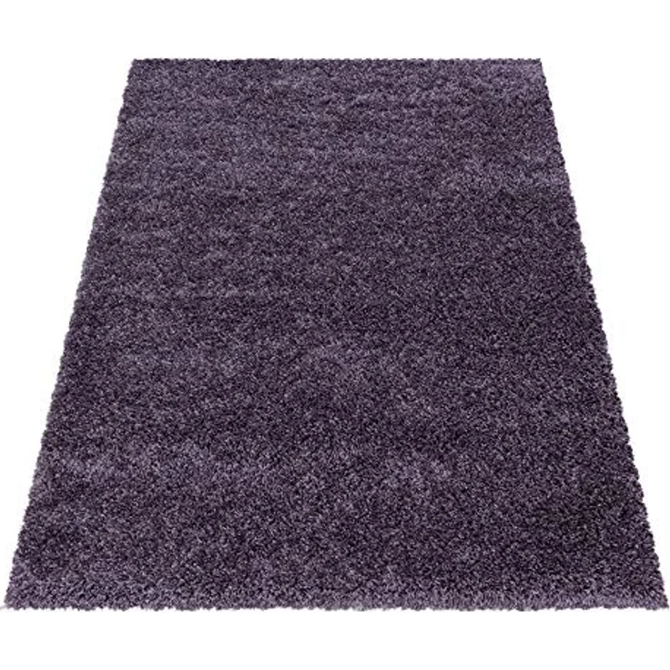 Carpetsale24 Shaggy Hochflor Teppich Wohnzimmer 250x350 (240x340 cm) Violett - Modern Flauschiger Teppich Extra Weich, Pflegeleicht und Einfarbig - Teppich für Schlafzimmer, Esszimmer und Küche – Bild 3