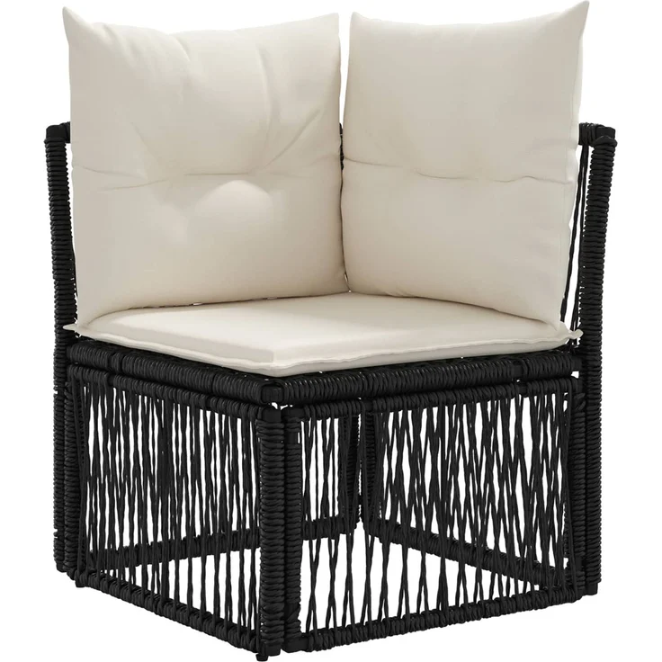 vidaXL Gartensofa-set 12 stk. Schwarz und Cremeweiß 100 x 55 x 73 cm 3436960 – Bild 3