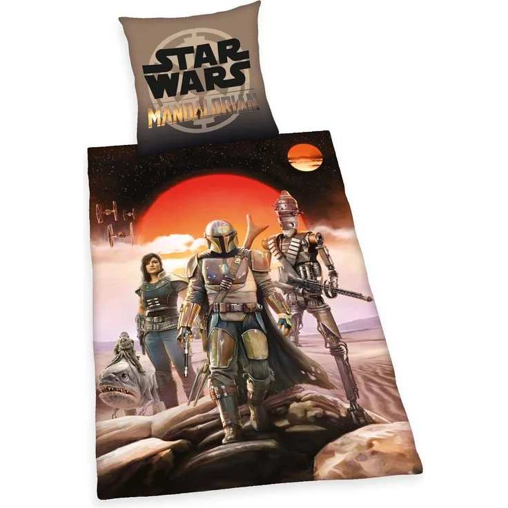 Star Wars Mandalorian - Wendebettwäsche (Renforcé) - 80 x 80 / 135 x 200 cm