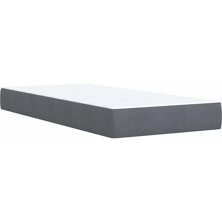 vidaXL Ottoman-Bett mit Matratze und LED Dunkelgrau 90 x 190 cm Samt 3458200 – Bild 7