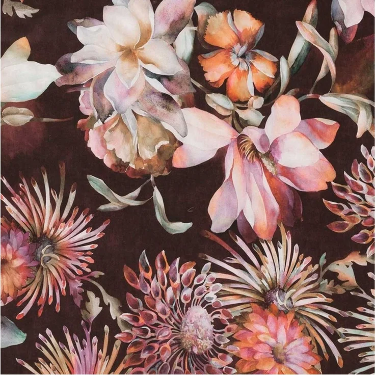 Estella Bettwäsche Estella Mako-Satin Bettwäsche 135x200 Jette vino Blütenmeer Blumen, Mako-Satin, 2 teilig, für Sommer und Winter – Bild 2