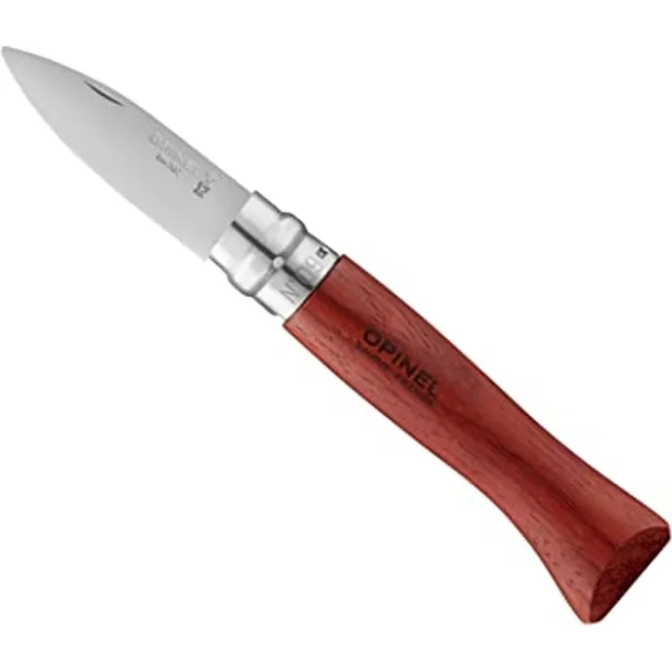 Opinel Austern Messer - Größe 9 - Stahl 12C27 Sandvik - rostfrei - Padouk Holzgriff - Virobloc Sicherung