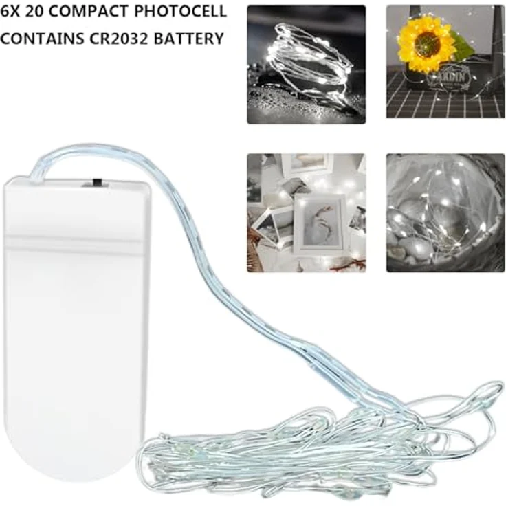 Jsdoin LED Mini Lichterkette mit Batterie, 6x20er Micro Lichterkette außen Batterie, 2M DIY kleine Lichterketten Wasserdicht für Party Hochzeit Weihnachten Beleuchtung Deko (Kaltweiß) – Bild 3