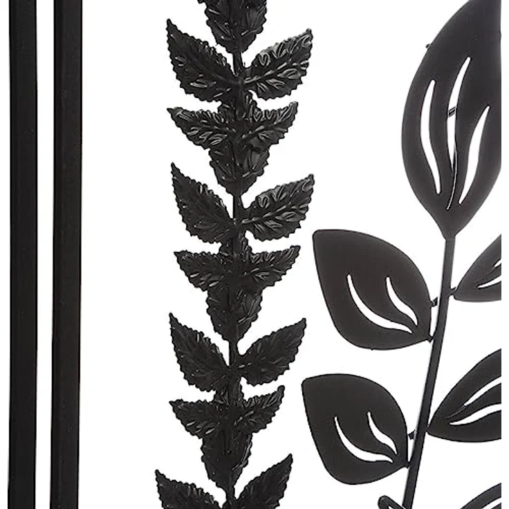 Atmosphera Wanddekoration "Blätter", Metall 40 × 40 cm, schwarz – Bild 3