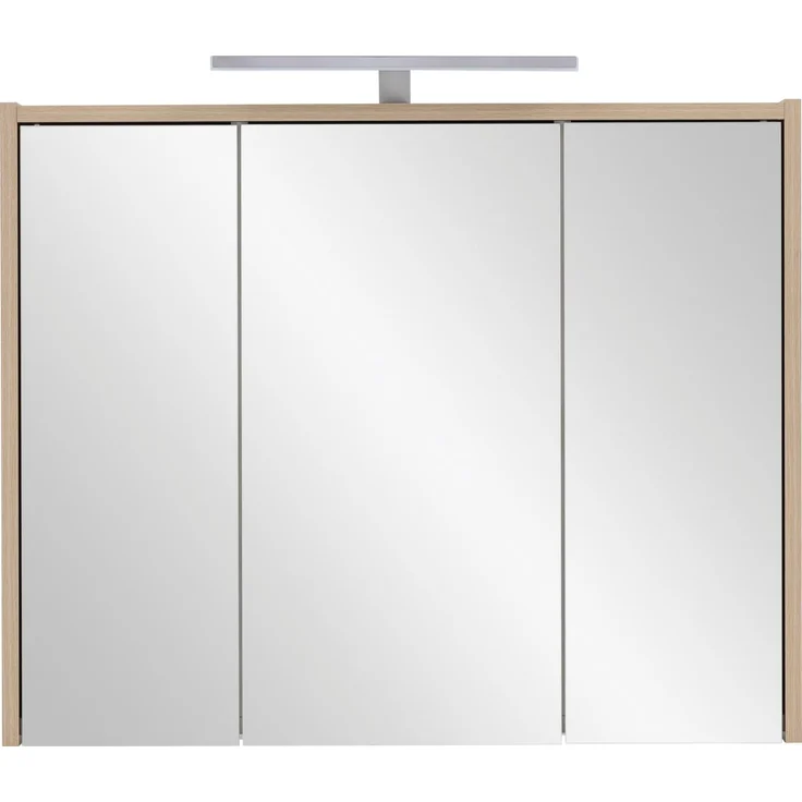 SCHILDMEYER Spiegelschrank Badezimmerschrank mit LED-Leuchte Eiche Hell 74 x 60 x 16 – Bild 4
