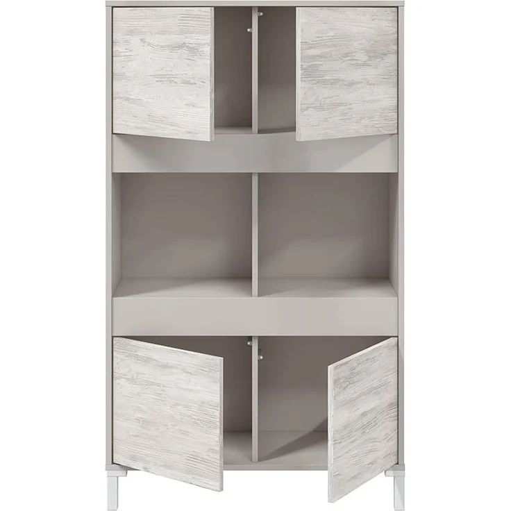 Wohnzimmer-Set >VANYA< (2-tlg.) in Kaschmir / Velho Weiß - 78x134x33 (BxHxT) – Bild 7