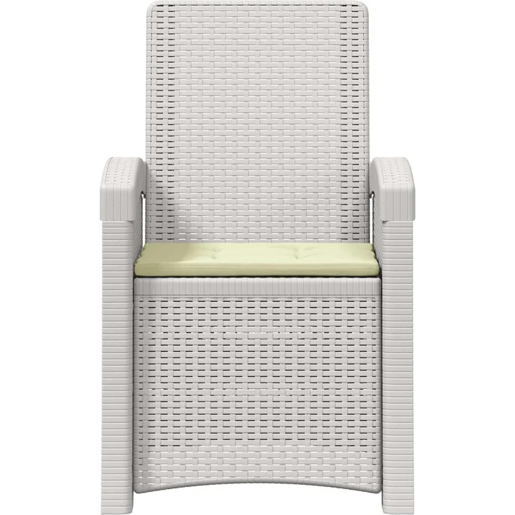 vidaXL Liegesessel Garten Rattan-Optik 2 Stk. Weiß und Creme PP 8012024 – Bild 5