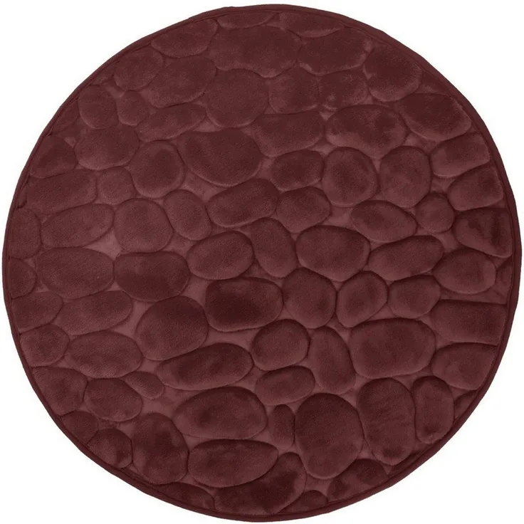 Euroshowers GmbH Badematte Memory Foam Bellarina Weinrot Ø60 cm, Memory funktion, Rutschhemmende Beschichtung auf der Unterseite, 100% polyester, memory foam (stoppning), latex SBR, Rund, Memory funktion, Rutschhemmende Beschichtung auf der Unterseite