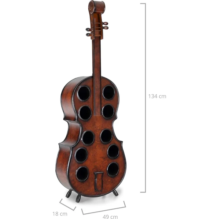 Stagecaptain Flaschenregal WR-10 Stradivino Weinregal für 10 Flaschen, Weinständer Holz stehend in Vintage-Optik "Cello" Design – Bild 4